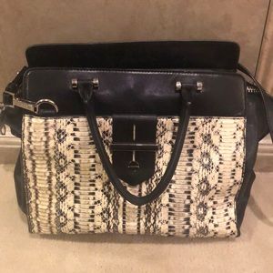 Great! Milly snake skin and black leather shoulder bag